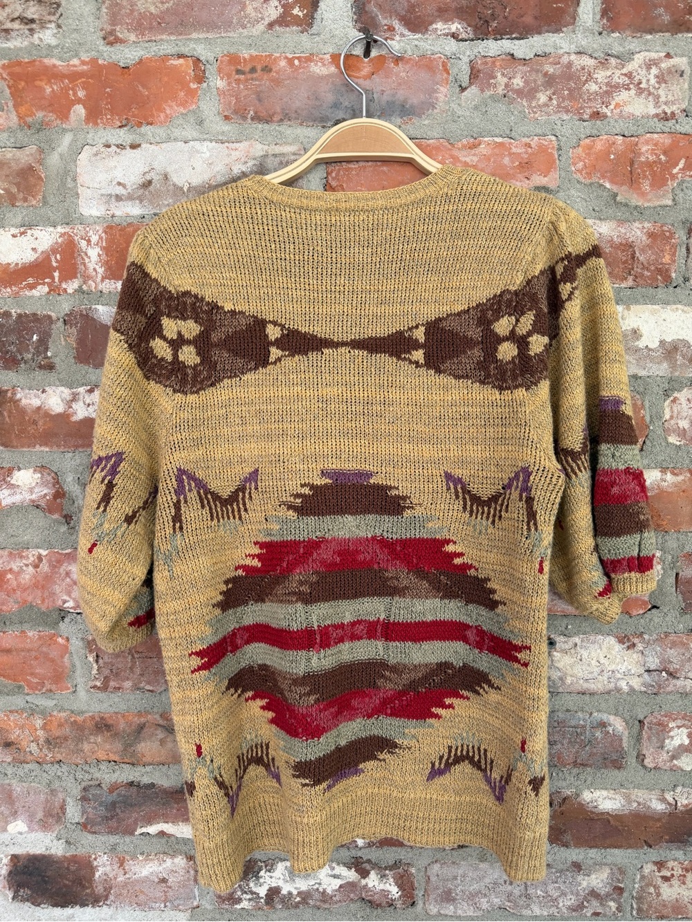 Ralph Lauren Hand Knit Aztec Southwest Linen Silk Blend Sweater Medium - Picture 3 of 6
